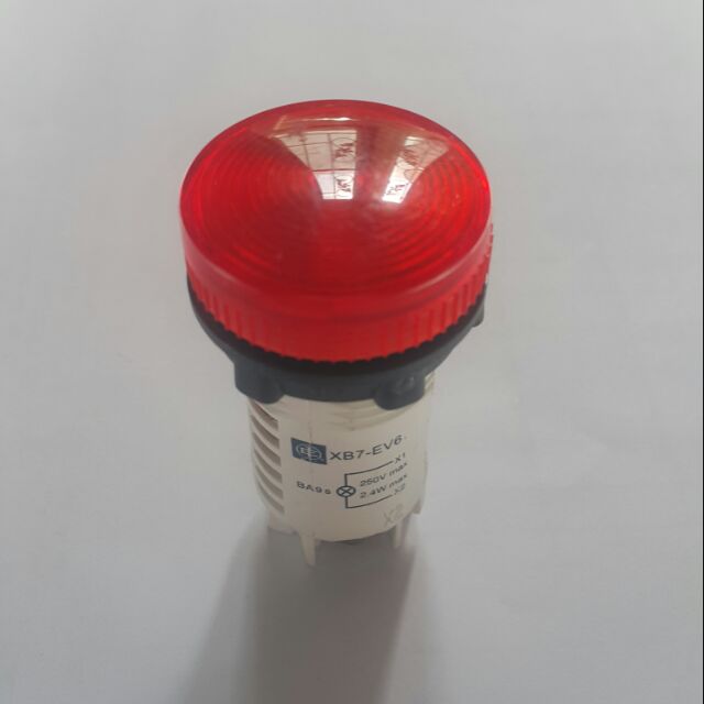 Pilot Lamp Schneider ไพล็อตแลมป์ รุ่น XB7-EV6 สีแดง 22mm/25mm 250V max 2.4W max