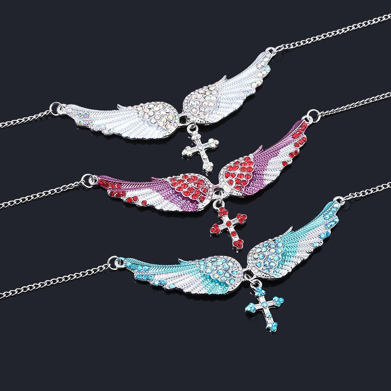 Angel Wings Angel Wings สร้อยคอ Cross Diamond จี้สุภาพสตรี