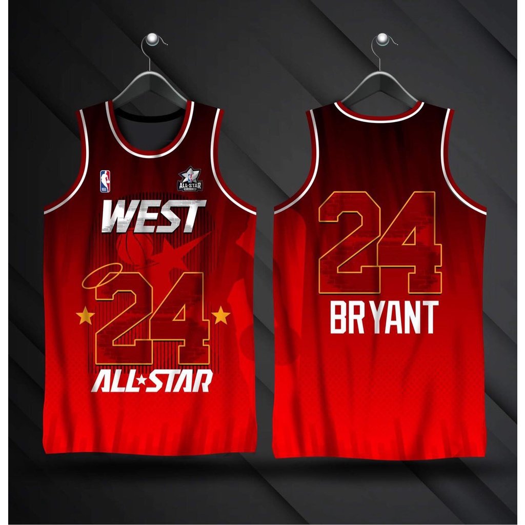 เสื้อ All-Star West Kobe Bryant 24 | เสื้อแข่งปรับแต่งเอง ❤ สังเกต:ขนาดนั้นเล็กกว่าเล็กน้อย ❤
