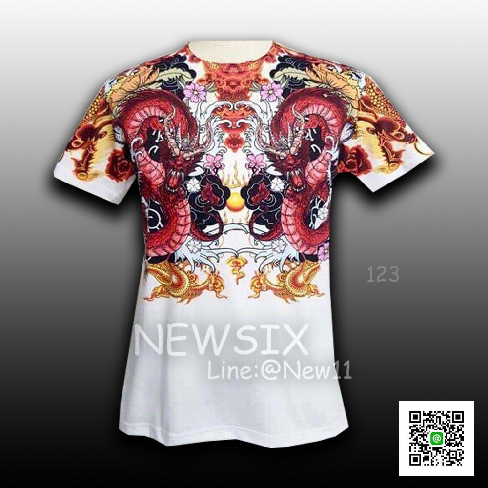 [โค้ดINC11FAลด70฿] เสื้อสกรีน polyester tc รุ่น 123