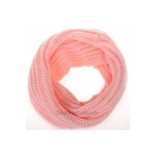 ผ้าพันคอไหมพรม ผ้าพันคออุ่น (สีชมพู)Scarf-P17-LIGHTPINK