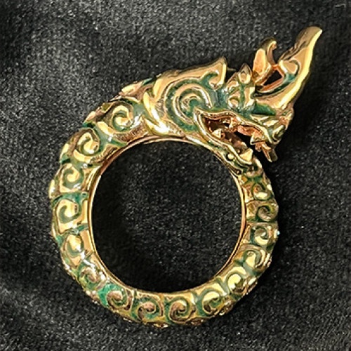 แหวนทองคำรูปทรงพยานาค Pink gold ประดับเพชรแท้เจียรไนทุกเม็ดจำนวน 23 เม็ด น้ำหนักรวม 1.45 กะรัต