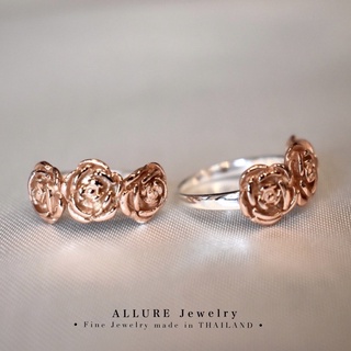 แหวนเงินแท้ 925 ชุบเคลือบทองคำขาว two tone [ Rosie - Allure Jewelry ]