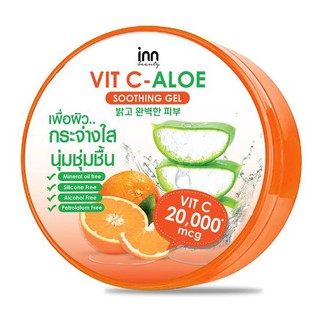 (100 กรัม) inn beauty Vit C-Aloe Soothing Gel เจลบำรุงผิวหน้าและผิวกาย ผสมวิตามินซี