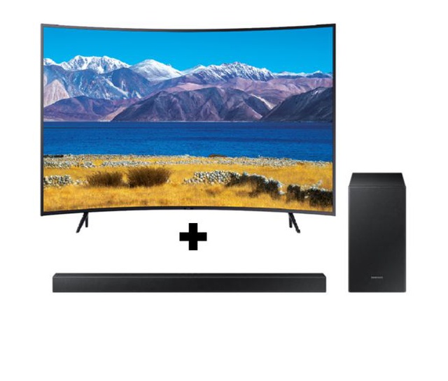 Samsung 55TU8300 SMART Curve TV คู่ Soundbar HW-T400/XT  (2.0 CH , 40 วัตต์)