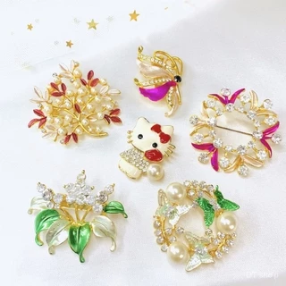 เข็มกลัดมุกอัลลอย เข็มกลัดแฟชั่น เข็มกลัดมุก เข็มกลัดทอง เข็มกลัดเงิน brooch ryzl