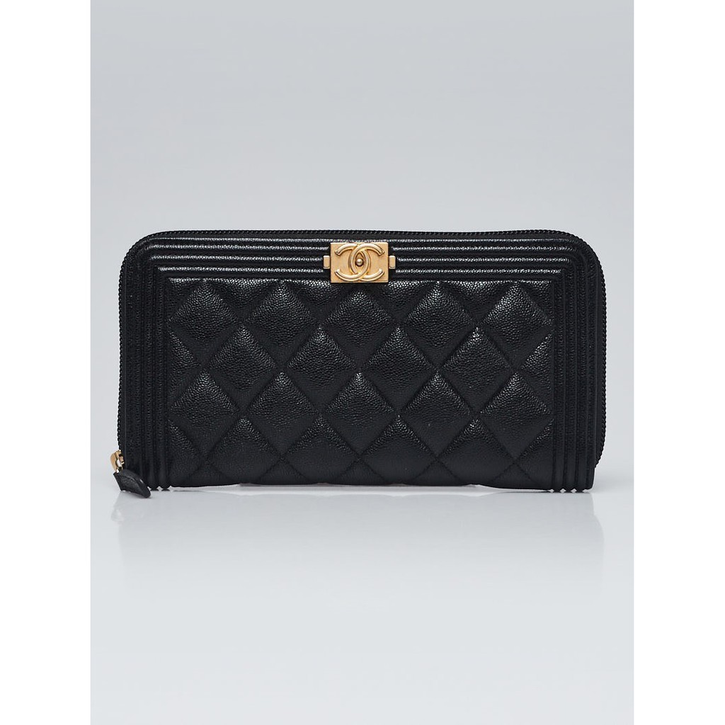Chanel กระเป๋าตังค์ยาวรุ่น ZIPPY long wallet caviar สีดำ HOLO 29xx สภาพเหมือนใหม่