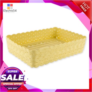 ถาดพลาสติกสี่เหลี่ยมผืนผ้า ลายหวายอุปกรณ์ครัวและเครื่องใช้Plastic Square Tray #Rattern