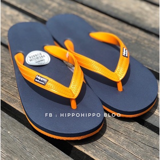 พื้นกรมท่า หูส้ม Navy organge Hippo shoe รองเท้าแตะฮิปโป No.36-37-38-39 40-41-42-43-44-45-46