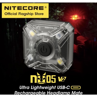 NITECORE NU05 V2 สัญญาณ USB-C ไฟหน้าแบบชาร์จไฟได้ Trail วิ่ง Multi-แหล่งกำเนิดแสงสำหรับกระเป๋าเป้สะพายหลังเดินสุนัข