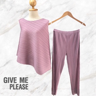 Sweet Purple Pleats Set ชุดเซ็ตพลีท ชุดพลีทเสื้อและกางเกง