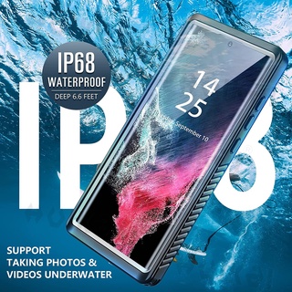 Red pepper Multifunctional waterproof shell water repellent Case For Samsung Galaxy S23+ S22 Ultra S23 Plus A14 A54 A34 A13 A33 A53 A23 A52 A52s A03 A04S Swim Diving Full Body Protection Shockproof Transparent Back Cover