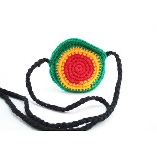 สินค้าราสต้า Purse Rasta Colors Sun Shape Black Strap Zip กระเป๋าสะพาย﻿โครเชต์ราสต้าทรงกลม น่ารักๆ