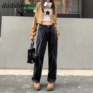 DaDulove💕 New American Ins Retro Womens Jeans High Waist Loose Stitching Wide Leg Pants Fashion Womens Clothing