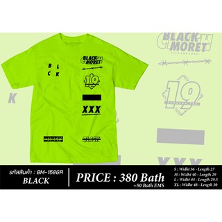 Blackmoret เสื้อยืดแขนสั้น สีเขียวอ่อน ลายBLACK