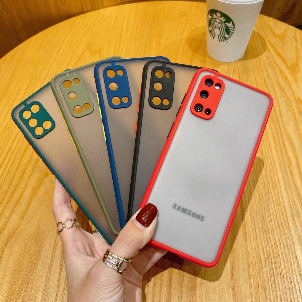 เคสขอบสีหลังด้าน มี5สี รุ่น Samsung A06 A16 /A32 4G/A32 5G/A72 5G/A52 5G /M12 / A12 A02s A02 M02 A22 5G เคสกันกระแทก 025