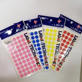 สติกเกอร์วงกลมสีBennon pack6แผ่น​ มี4สีให้เลือก