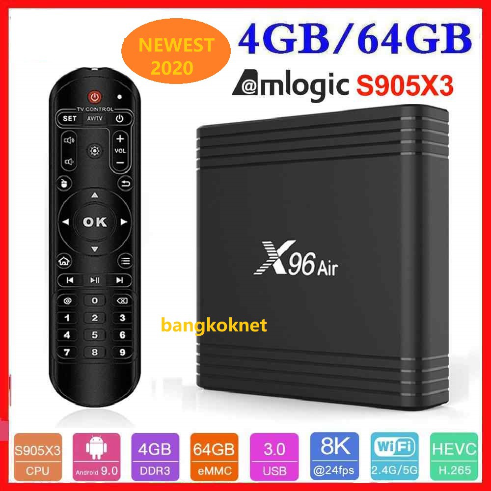 Newest 2020 X96 Air Amlogic S905x3 Android 90 Tv Box Ram4gb Rom 64gb Wifi Media Player 4g 64gb