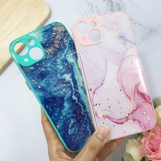 พร้อมส่งจากไทย i13/13PRO/11 เคสกากเพชรกริตเตอร์ ขอบสีกันกล้อง เคสแฟชั่น เคสมือถือ ลายหินอ่อน