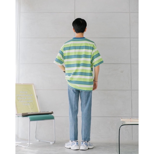 NARLE T-shirt เสื้อยืดโอเวอร์ไซส์ลายทาง - zamio.official - ThaiPick