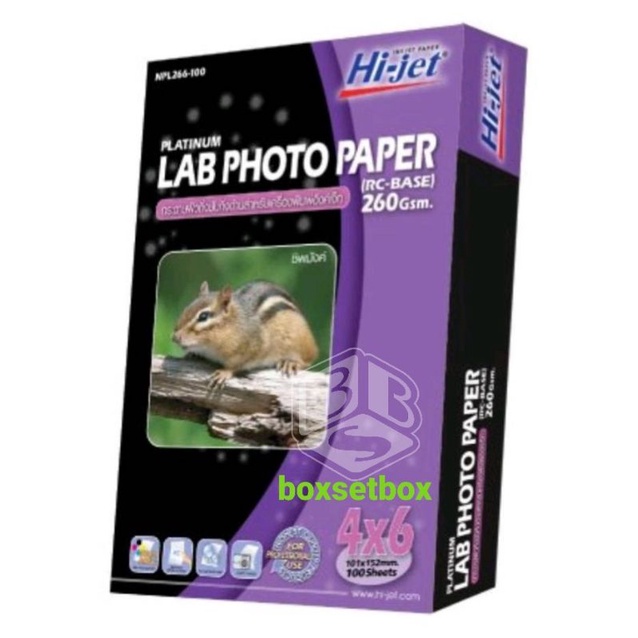 กระดาษโฟโต้ Lab กึ่งมันกึ่งด้าน  260แกรม ขนาด 4×6 /100แผ่น NPL266-100