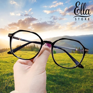 Ellastore123 แว่นตาออปติคอลแฟชั่น ป้องกันแสงสีฟ้า กรอบแบน TR สําหรับทุกเพศ