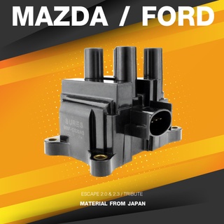 Ignition coil ( ประกัน 1 เดือน ) คอยล์จุดระเบิด FORD ESCAPE 2.0 &amp; 2.3 / TRIBUTE ปลั๊กรี - SCF-102 - SURES MADE IN JAP...