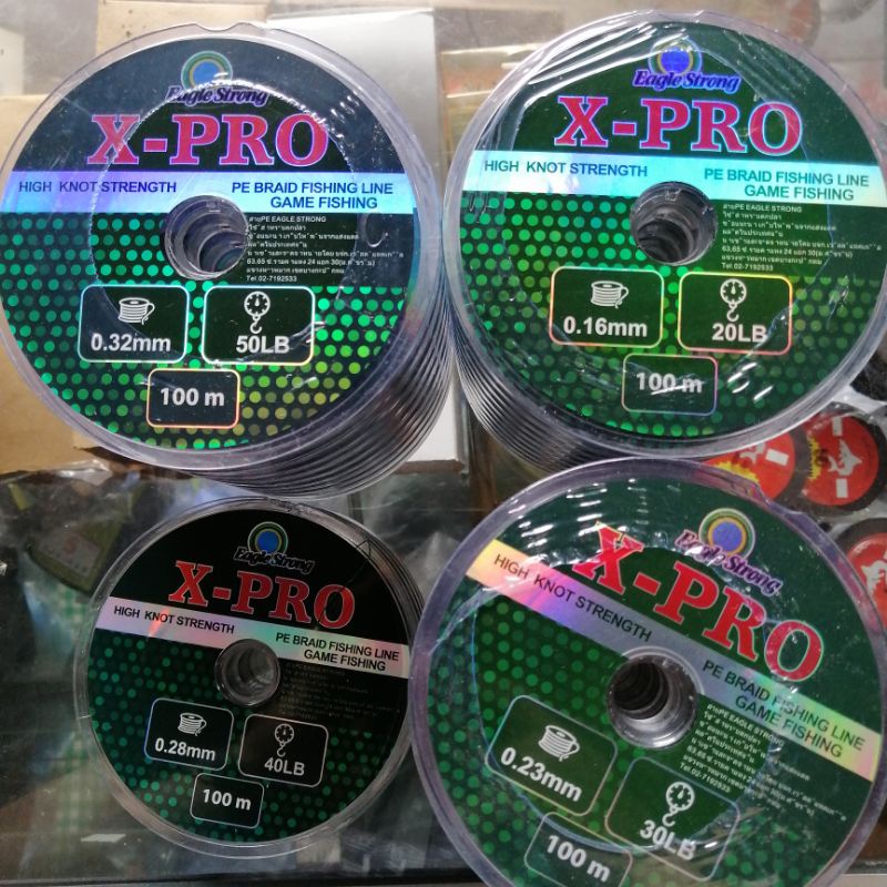 สาย PE x4  X-PRO Eagle Strong ยกม้วน ยาว 100 เมตร 20,30,40,50LB