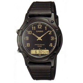 Casio Standard Analog-Digital นาฬิกาผู้ชาย สายเรซิ่น รุ่น AW-49H-1B - Black