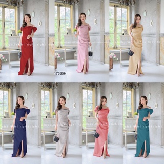 SS17335 แม็กซี่เดรส สายเดี่ยว ผ่าหน้า maxi dress spaghetti strap front slit