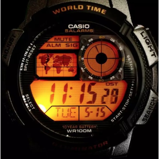 casio ของแท้ประกันศูนย์ นาฬิกาคาสิโอ ผู้ชาย รุ่น AE-1000W AE-1000WD / SMILEYTIME ขายแต่ของแท้ ประกันศูนย์cmg/c-thong