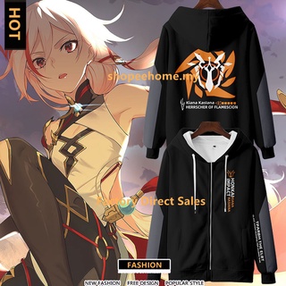 เสื้อแจ็กเก็ตกันหนาวแขนยาว มีฮู้ด ทรงหลวม พิมพ์ลายอนิเมะ honkai impact 3 Kiana kaslana 3D มีซิป สไตล์ญี่ปุ่น แฟชั่นสําหรับผู้ชาย และผู้หญิง 2022