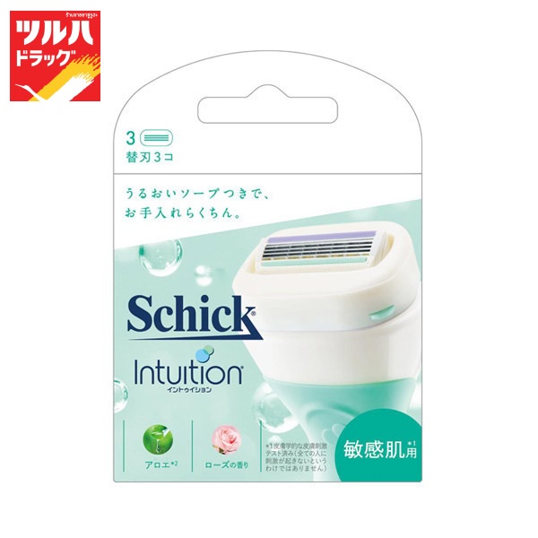ชิค อินทูอิชั่น เซนซิทีฟ แคร์ เรเซอร์ รีฟิล 3 ชิ้น/SCHICK INTUITION SENSITIVE CARE RAZOR REFILL 3 PCS.