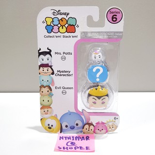 ++ ขาย Tsum Tsum Disney Series 6 แบบแพ็ค 3 ตัว 3 ไซส์ S M L ของแท้ ของใหม่ ไม่แกะ พร้อมส่ง Mrs.Pott Evil Queen +++