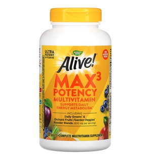 Natures Way, Alive! Max3 Daily, Multi-Vitamin No Added Iron 180 Tablets