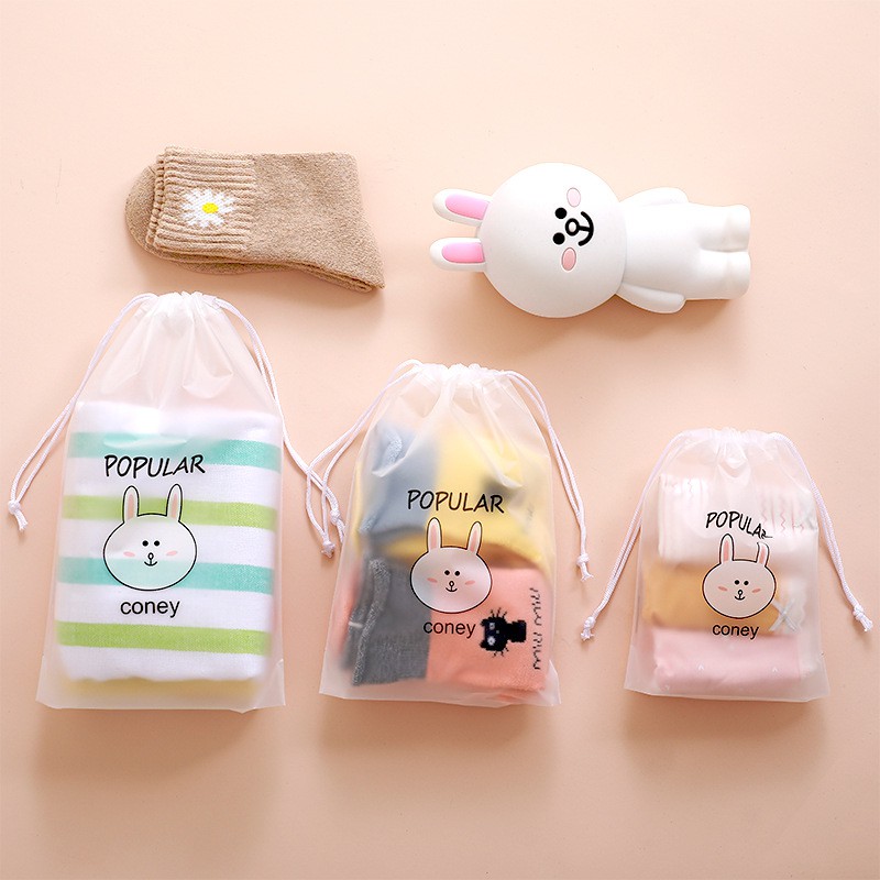 🔥พร้อมส่ง🔥ถุงหูรูดใส่ของ ถุงหมีบราวน์