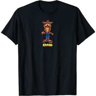 เสื้อยืดผ้าฝ้ายพรีเมี่ยม เสื้อยืด ลาย Crash Bandicoot สําหรับผู้ใหญ่