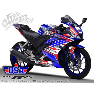 สติ๊กเกอร์แต่งลายรถ YAMAHA YZF R15 V.2/ 2020 ลาย USA