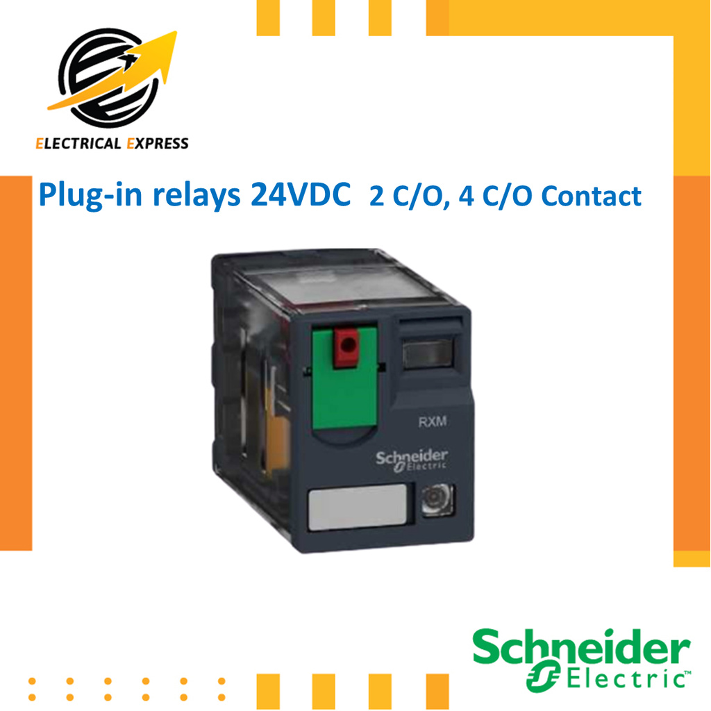 Plug-in relays 24VDC  2C/O, 4C/O Contact /รีเลย์/RXM/ปลั๊กอินรีเลย์ 2คอนแทค, 4คอนแทค/Scnneider/RXM2A