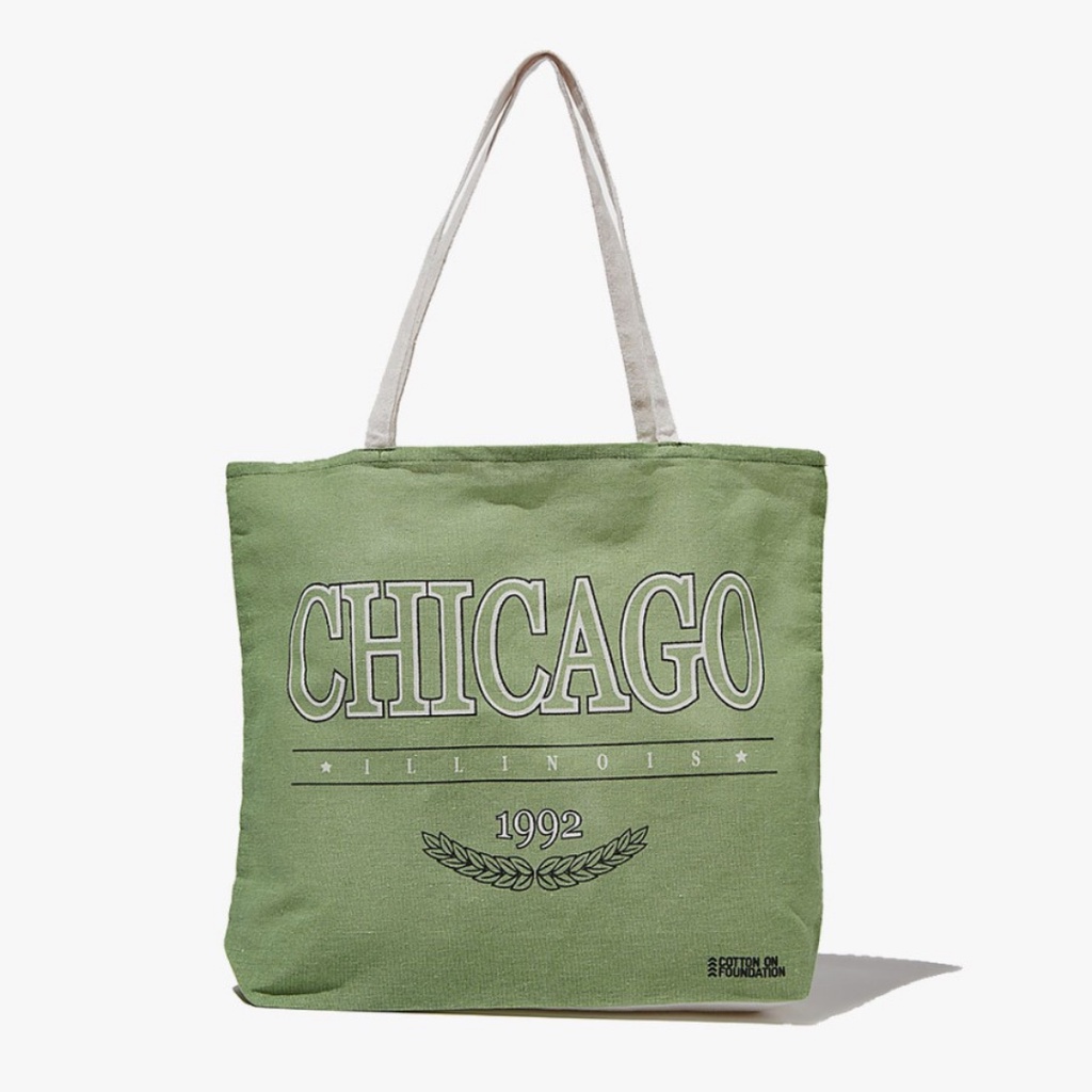 Cotton On Tote Bag - Foundation Co Brands Tote Bag - Chicago Green