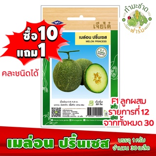 (ซื้อ10แถม1) เมล็ดพันธุ์ เมล่อน ปริ้นเซส Melon princess ประมาณ 30เมล็ด เจียไต๋ เมล็ดพันธุ์พืช เมล็ดพันธุ์ผัก เมล็ดผัก