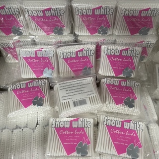 SNOW WHITE COTTON BUDS 100 ชิ้น สโนว์ไวท์ สำลีก้าน สำหรับปั่นหู  [19201]