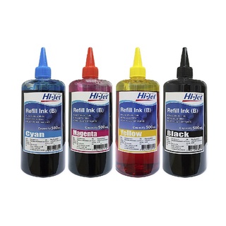 Hi-jet หมึกเติม Inkjet  Refill Ink (B) 500 ml. (เลือกสีได้)