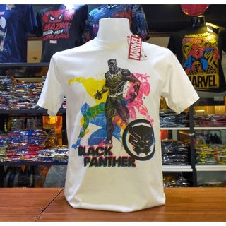 เสื้อยืดMarvel_ลิขสิทธิ์แท้ลายBlackPanther.สีขาว(mvx-104)