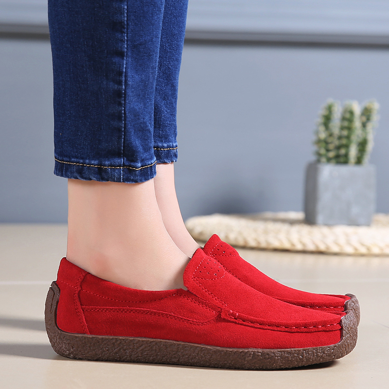 Caobaba พร้อมส่ง รองเท้าโลฟเฟอร์ลําลอง หนังกลับ ส้นแบน พลัสไซซ์ แฟชั่นสําหรับสตรี - รูปที่ 6