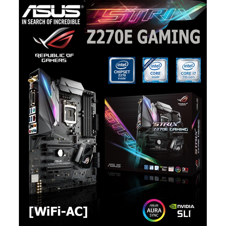 Mainboard INTEL ASUS STRIX Z270E GAMING (Socket 1151) มือสอง พร้อมส่ง แพ็คดีมาก!!! [[[แถมถ่านไบออส]]]