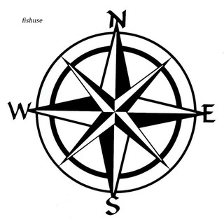 Fhue_สติกเกอร์สะท้อนแสง ลายเข็มทิศ สําหรับตกแต่งหน้าต่างรถยนต์ รถบรรทุก