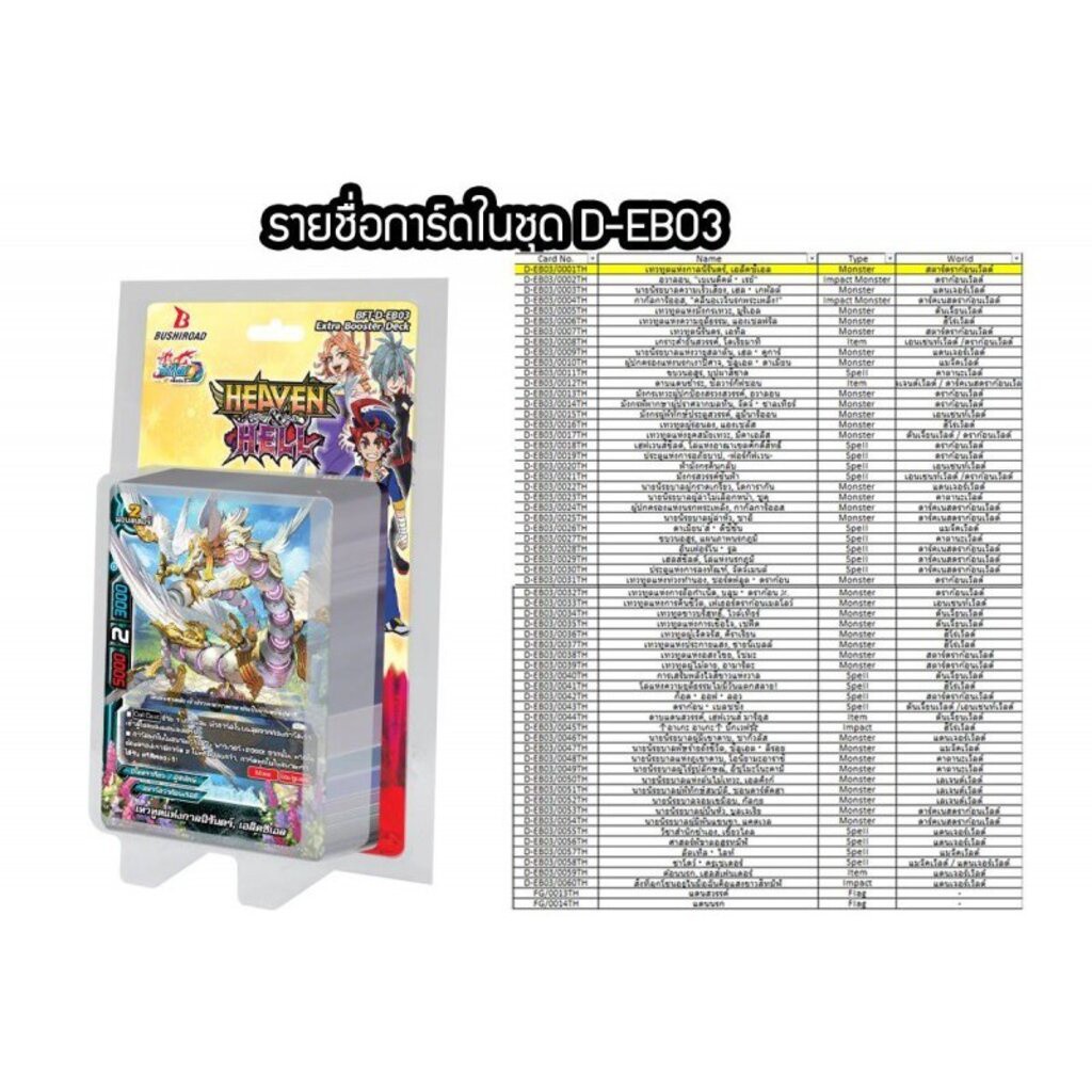 บัดดี้ไฟท์D Extra Booster Deck Heaven Hell (BFT-D-EB03)+ สุ่มฟอยหลังกล่อง