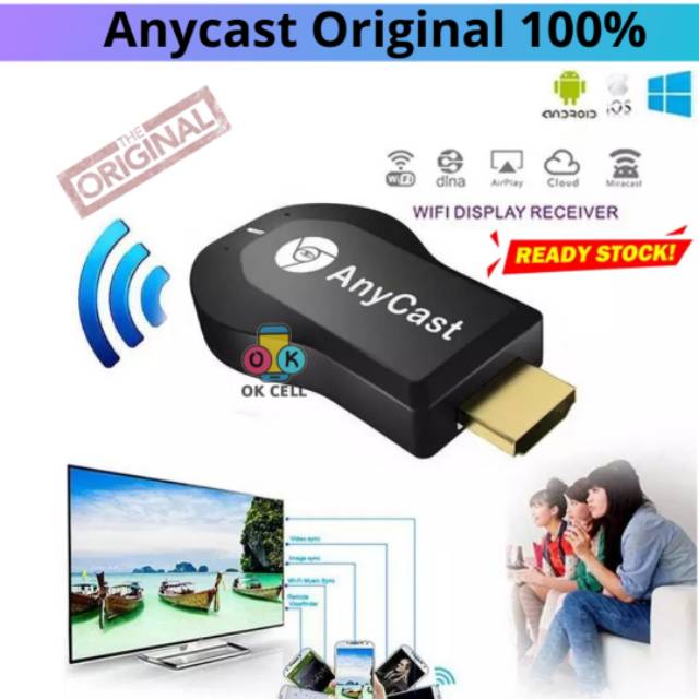 Original-anycast HDMI Dongle TV ตัวรับสัญญาณ USB ไร้สาย บลูทูธ HP WiFi TV เชื่อมต่อ คุณภาพสูง
