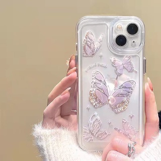 เคสโทรศัพท์มือถือแบบนิ่ม TPU ใส ลายผีเสื้อ สําหรับ Redmi Note 8 Pro 9 10 11 Pro 11Pro 10S 11s 9s 8T 7 Redmi 9A 10 10C 9 9C Mi POCO M3 Pro X4 Pro F4 X3 NFC Mi 12 Lite 11T 10 Pro เคส